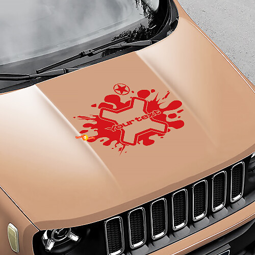 Jeep Renegade Logo Splash Army Star Grunge Graphic Vinyl Decal Sticker Hood Side