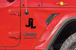 JL Jeep Wrangler premium kwaliteit automotive grade 2 stickerset