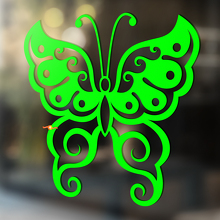Vlinder Silhouet Swirls Vleugels Universele Vinyl Decal Sticker_3