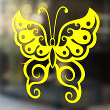 Vlinder Silhouet Swirls Vleugels Universele Vinyl Decal Sticker_4