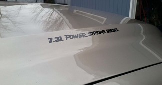 7.3L, 6.7L, 6.4L, 6.0L Powerstroke Diesel motorkap sticker / sticker Ford F250 / F350