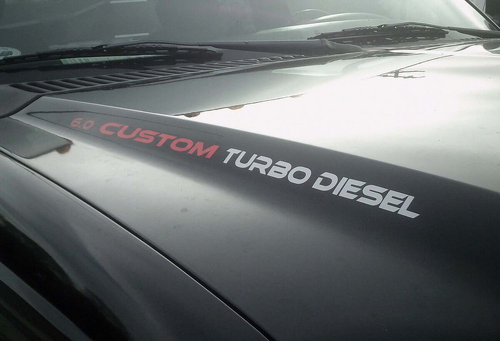 CUSTOM Turbo Diesel Motorkap Vinyl Decal Set voor Ford PowerStroke Motor Vrachtwagens