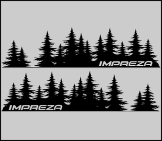 IMPREZA Tree Decal Subaru sticker vinyl deur Graphic Mountains Northwest PNW JDM