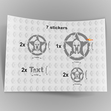7x Jeep Spartan STAR Decal stickers motorkap spatbord TJ JK CJ YJ JL rubicon 2