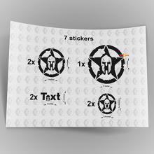 7x Jeep Spartan STAR Decal stickers motorkap spatbord TJ JK CJ YJ JL rubicon 3