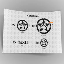 Bear Claw Star 7-Delige Vinyl Decal Kit voor Jeep Wrangler_3