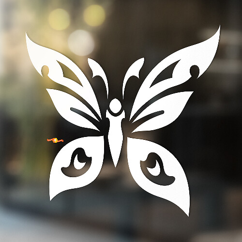 Vlinderzwaardvis Tribal Stijl Universele Vinyl Decal Sticker