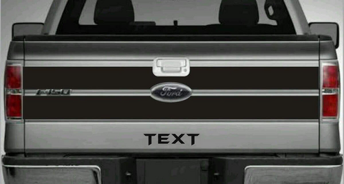 Zwarte Dual Tailgate Strepen Vinyl Sticker voor Musclecar truck 2009-2014