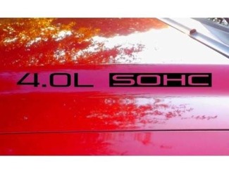 Motorkap sticker x2 4.0L SOHC V6 tekst sticker embleem logo 4.0 V1