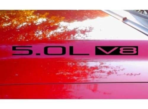 Hood Decal x2 5.0L V8 tekst sticker embleem logo 5.0 V3