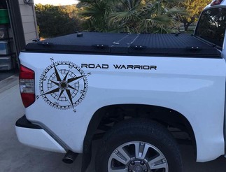 2 Truck vinyl stickers Dodge Ram, Sierra Silverado F-150 kompas logo Road Warrior