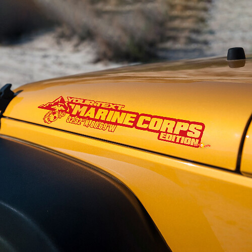 Side Hood Marine Corps USMC Sticker Decal Vinyl Grafisch voor Jeep Wrangler 27