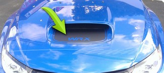 2010 en later Subaru Impreza WRX STI Custom Hood Scoop Blackout Stripes Decals 3