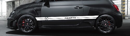 Race zijstrepen vinyl decal set voor Fiat 500 Abarth 2006-2019