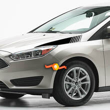 2011-2014 Ford Focus Hood Side Strobe Blackout Rally Racing Strepen Stickers Stickers
 2