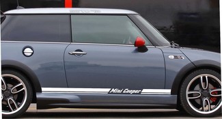 Past op Mini Cooper Rally Turbo 2000-2015 Panel Decals Side Rocker Stripes