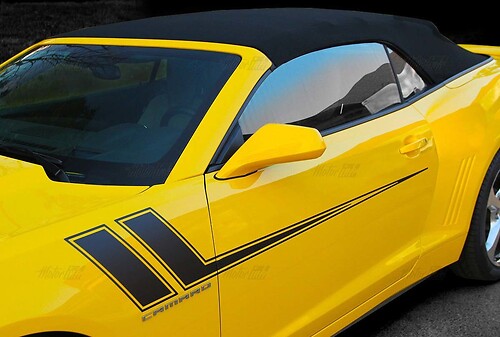 Twin Hash Pinstripe Pair — Vinylsticker (zijkant, voorspatbord) voor Chevrolet Camaro 2014-2017