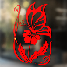 Vlinder en Bloem Universele Vinyl Decal Sticker_2
