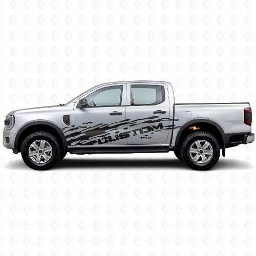 Modderspatten & Aangepaste Tekst Zij Vinyl Stickers Set voor Musclecar Ranger