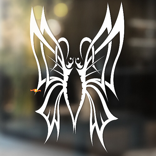 Vlinder met dubbele vleugels universele vinylstickervel