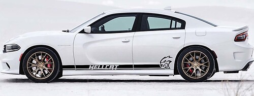 Hellcat-stijl dubbele strepen zijvinylsticker voor Dodge Charger 2011-2018