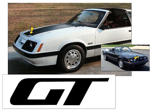 GT Motorkap Vinyl Sticker voor Musclecar Musclecarmodel GT 1985-1986