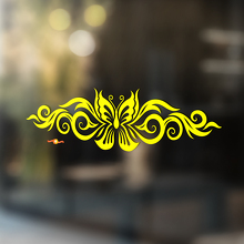 Vlinder met gebogen tribale strepen universele vinylsticker_4