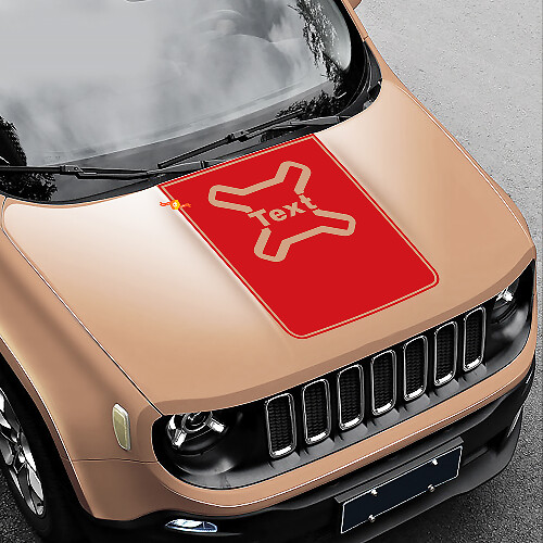 Motorkap Blackout Vinyl Sticker Decal 2 voor Jeep Renegade