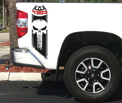 Tundra TRD Logo Punisher Sport Off Road 4x4 Toyota Decals Vinyl Stickers Sticker F