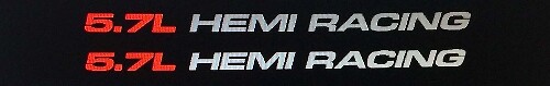 5.7L HEMI Racing Vinyl Stickerset voor Dodge Ram 1500 2500