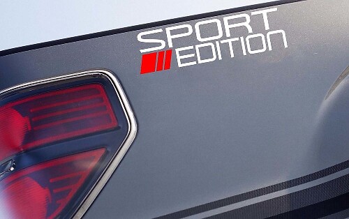 SPORT EDITION Rode Streep Sticker Truck Pickup Racing 4x4 Sticker Logo Embleem Wit