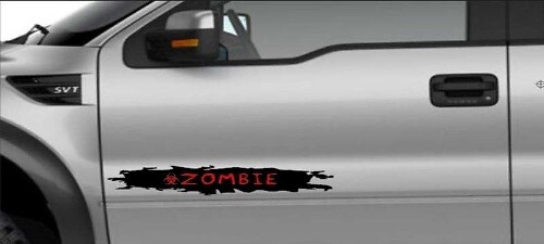 Zombie Distressed Style Zijvinyl Decal Set voor Auto's