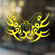 Vlinder met scherpe vleugels tribal stijl universele vinyl sticker_4