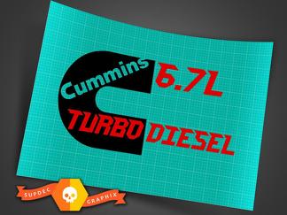 6,7 L Cummins Turbo Diesel achterkoffer stickerset 2 stickers voor links/rechts