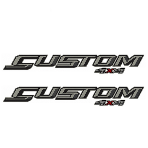 AANGEPASTE 4X4 Grafiet Afgeschuinde Kant Vinyl Decal Paar voor Musclecar truck F-250 2018
