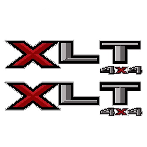 Set van 2: 2018 Ford F-150 F-250 XLT 4X4 vinyl sticker pick-up truck nachtkastje