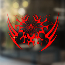 Mot met Scherpe Vleugels Tribal Stijl Universele Vinyl Decal Sticker_2