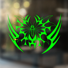 Mot met Scherpe Vleugels Tribal Stijl Universele Vinyl Decal Sticker_3