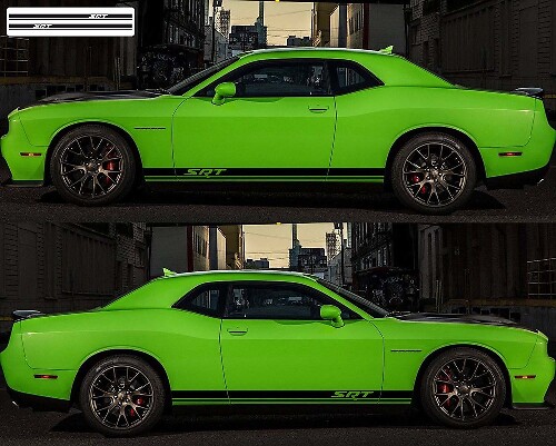 SRT-logo dubbele strepen zijvinylsticker voor Dodge Challenger 2009-2018
