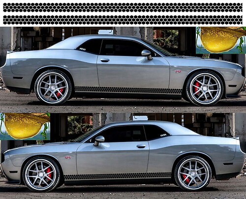 Dodge Challenger Scat Pack Rocker Panel Stickers Decals Stripe Vinyl Graphics 2009-2018 Scatpack
