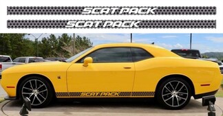 2X Dodge Challenger Scat Pack Rocker Panel-stickers Stripe Vinyl Graphics Scatpack