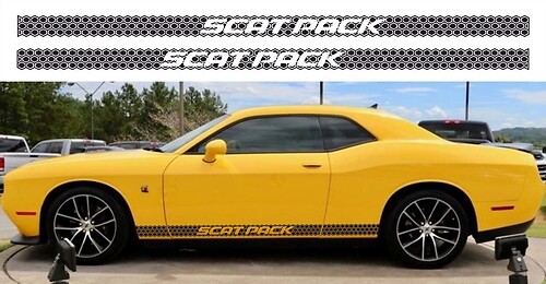 Scat Pack Honingraatstrepen Zijvinylsticker voor Dodge Challenger 2011-2018