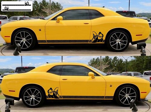 2X Dodge Challenger Scat Pack Rocker Panel Stickers Decals Stripe Vinyl Graphics Scatpack

