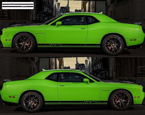 2x Zij Vinyl Rally Stickers 2 voor Dodge Challenger