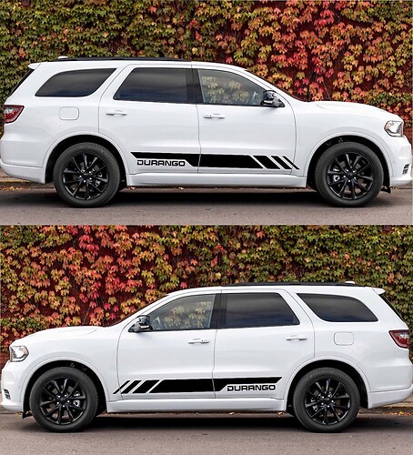 2X Zijdeur Strepen Sticker Decal Vinyl Set voor Dodge Durango RT GT Sport
