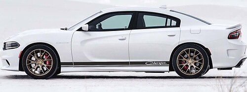 2X Dodge Charger Rocker Panel-stickers Stripe Vinyl Graphics Kit

