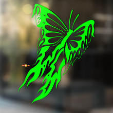 Fladderende Vlinder met Vuurvleugels Universele Vinyl Decal Sticker_3