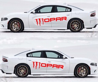 2X Dodge Charger MOPAR-logostickers Stripe Vinyl Graphics Kit 2011-2018