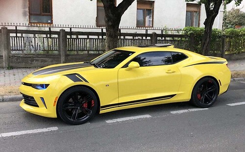Eleven Piece Rally Hash and Rocker Stripe Kit Volledige set Vinylsticker voor Chevrolet Camaro 2016-2018
