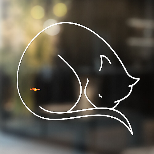 Sleeping Cat Universele Vinyl Decal Sticker